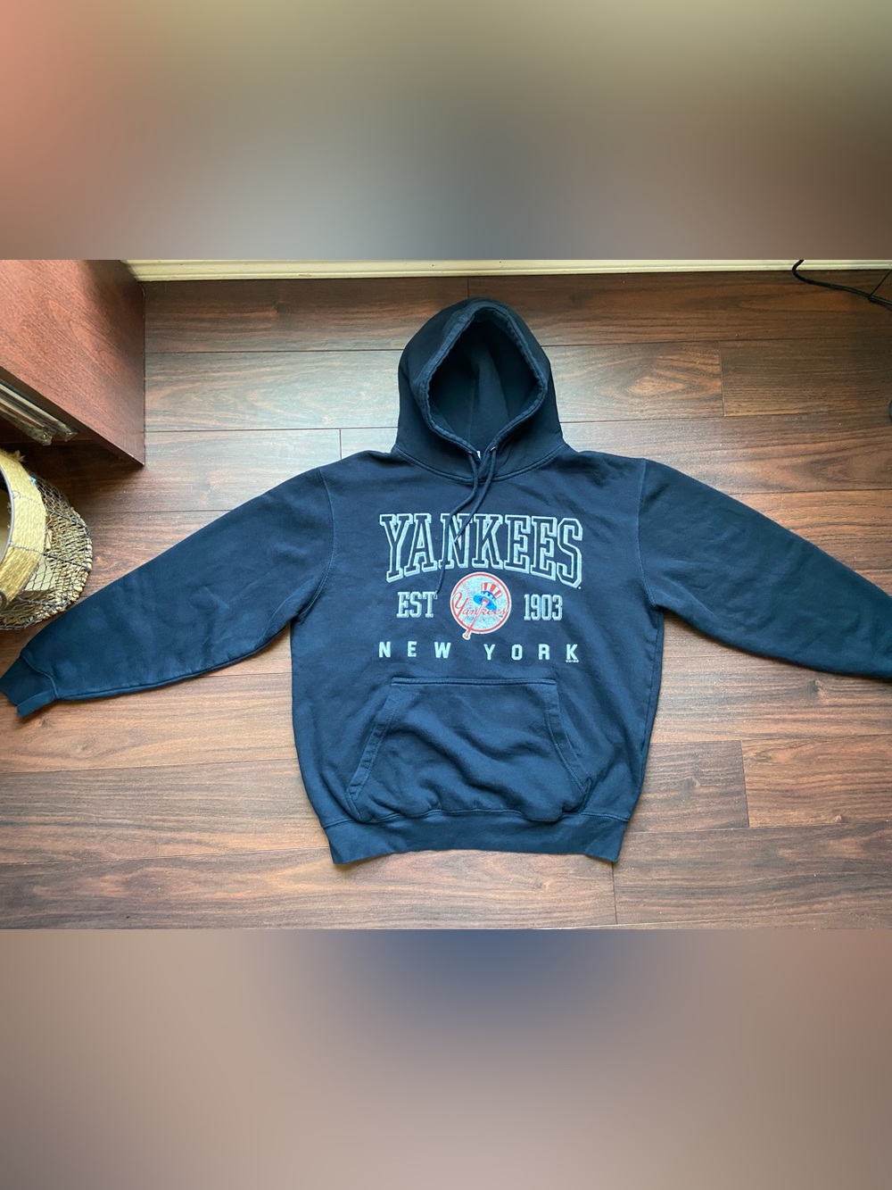YANKEES COTTON BLEND HOODIE SWEATSHIRT L